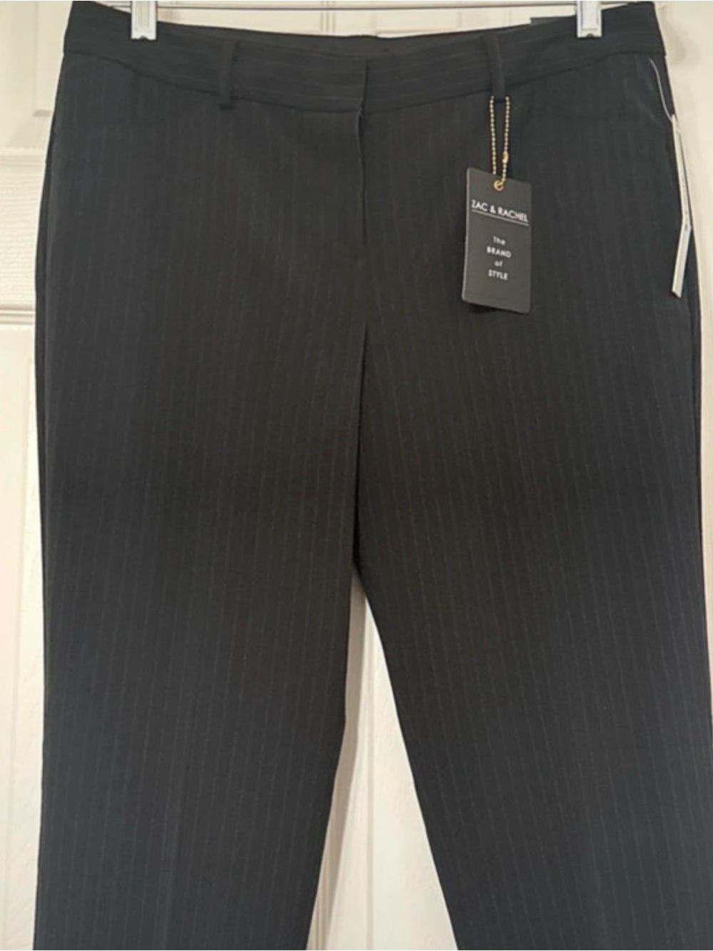 Zac & Rachel Classic Straight Leg Pinstriped Trousers Size US 10